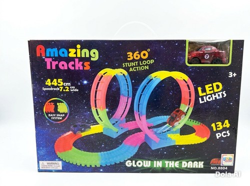 Tracks glow the - in,